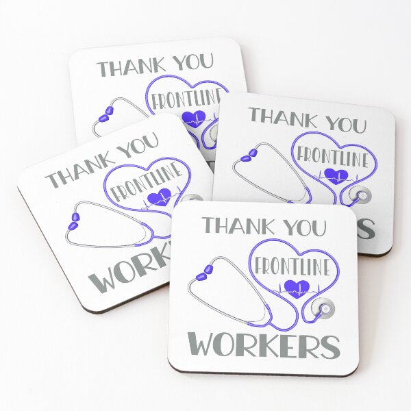 Item preview, Thank You Frontline Workers (Blue on White) designed and sold by PawsitiveMum.