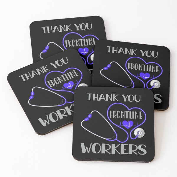 Item preview, Thank You Frontline Workers (Blue on Black) designed and sold by PawsitiveMum.