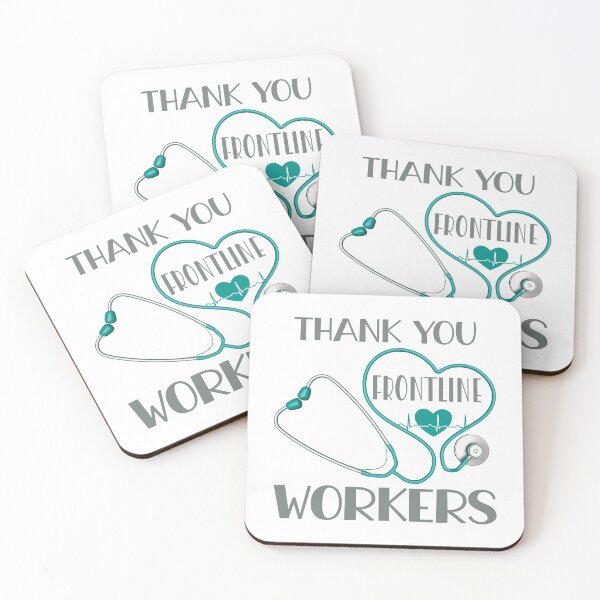 Item preview, Thank You Frontline Workers (Hospital Green on White) designed and sold by PawsitiveMum.