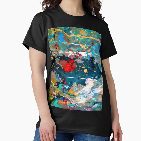 Perception in Cyan Blue by Adelaide Artist Avril Thomas Classic T-Shirt