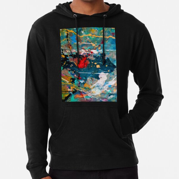 Perception in Cyan Blue by Adelaide Artist Avril Thomas Lightweight Hoodie