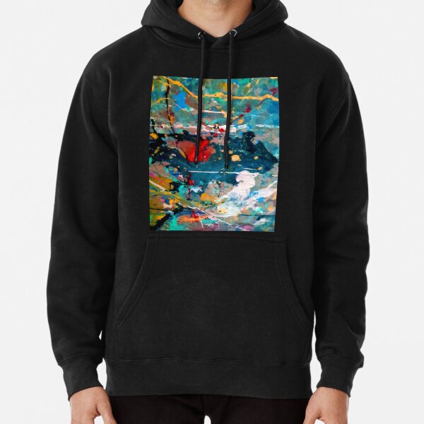 Perception in Cyan Blue by Adelaide Artist Avril Thomas Pullover Hoodie