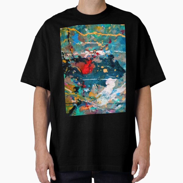 Perception in Cyan Blue by Adelaide Artist Avril Thomas Oversized T-Shirt