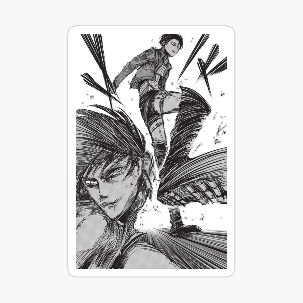 Levi Beats Eren Attack On Titan Manga Panel Metal Print For Sale By Animesky Redbubble