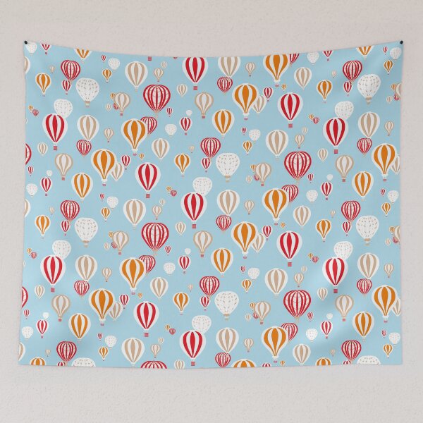 Item preview, Ride the Wind, superchilled pattern, hot air balloons in a pale blue sky designed and sold by Susan Marie Williams.