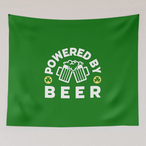 Item preview, Powered by Beer - Funny St Patricks Day - Funny Beer Lover designed and sold by AnyKitty.