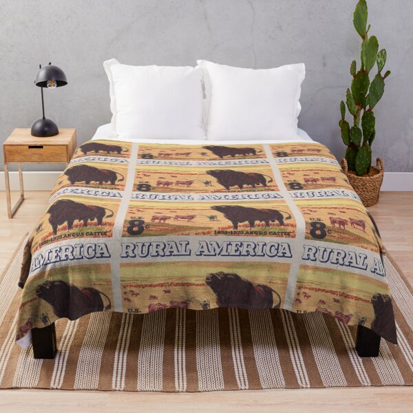 Item preview, Rural America cattles herd vintage US post stamp designed and sold by KMA Home Design.
