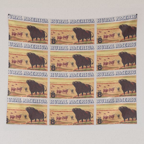 Item preview, Rural America cattles herd vintage US post stamp designed and sold by KMA Home Design.