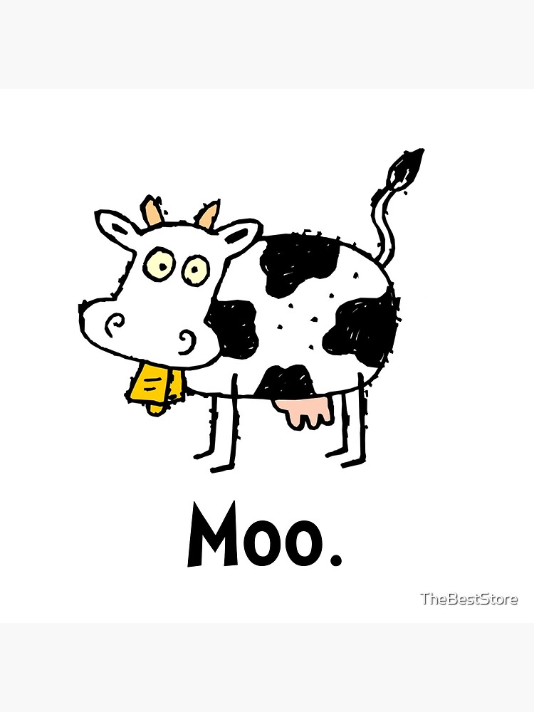 Cartoon Cow Moo Poster By Thebeststore Redbubble