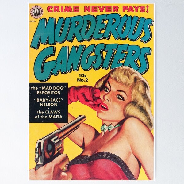 Aperçu de l'œuvre Bande dessinée américaine rétro gangsters créée et vendue par LittleIconShop.
