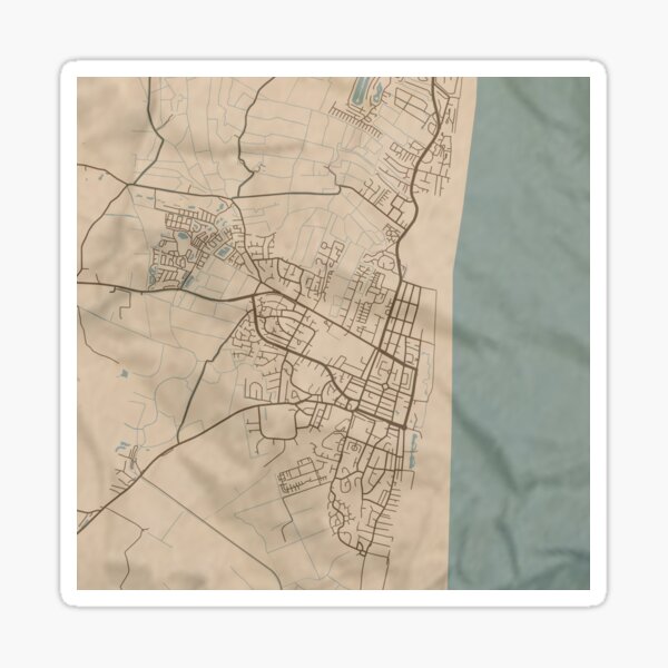 Skegness Sepia Map Sticker By Cptvdesign Redbubble