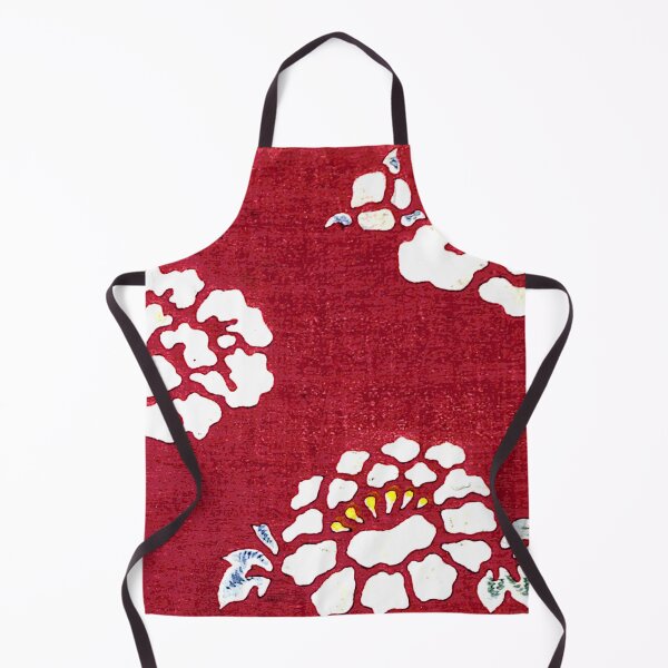 Item preview, Vintage Designs of Kyotoco White flowers on a red background designed and sold by Rantan1618.