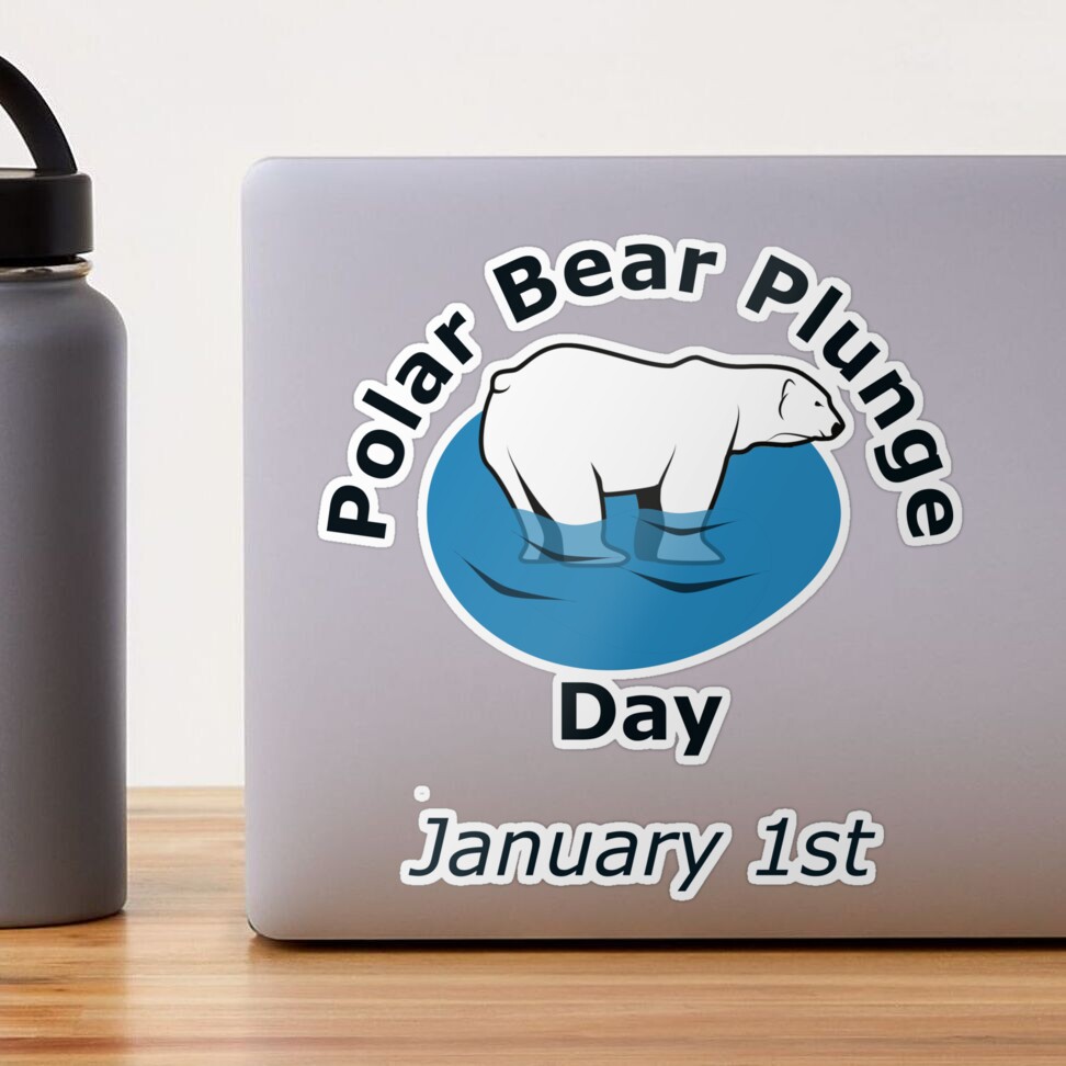 Polar Bear Plunge Day on January 1st Sticker for Sale by shahramroj