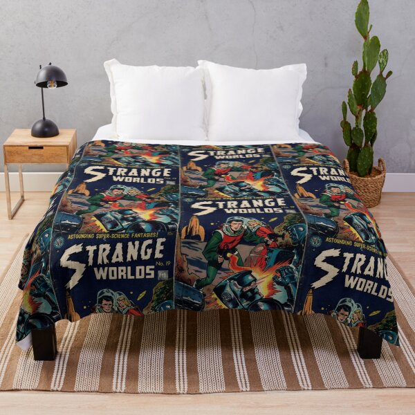 Item preview, Strange Worlds Retro American Sci-Fi Comic Book designed and sold by LittleIconShop.