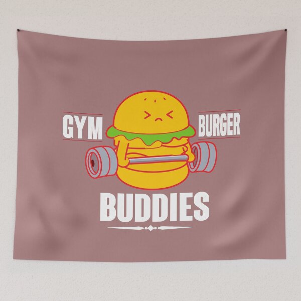 Item preview, Gym Burger Buddies Funny Excercise Fitness Merch designed and sold by eucagarland.