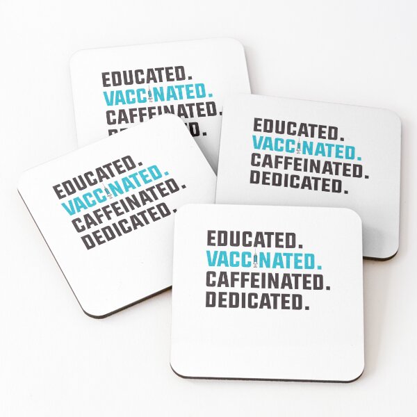 Item preview, Educated Vaccinated Caffeinated Dedicated Funny Vintage Gift Nurse designed and sold by ZETTIF ⭐⭐⭐⭐⭐.