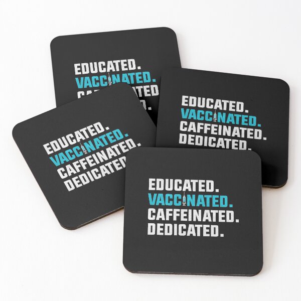 Item preview, Educated Vaccinated Caffeinated Dedicated Funny Vintage Nurse Coffee designed and sold by ZETTIF ⭐⭐⭐⭐⭐.