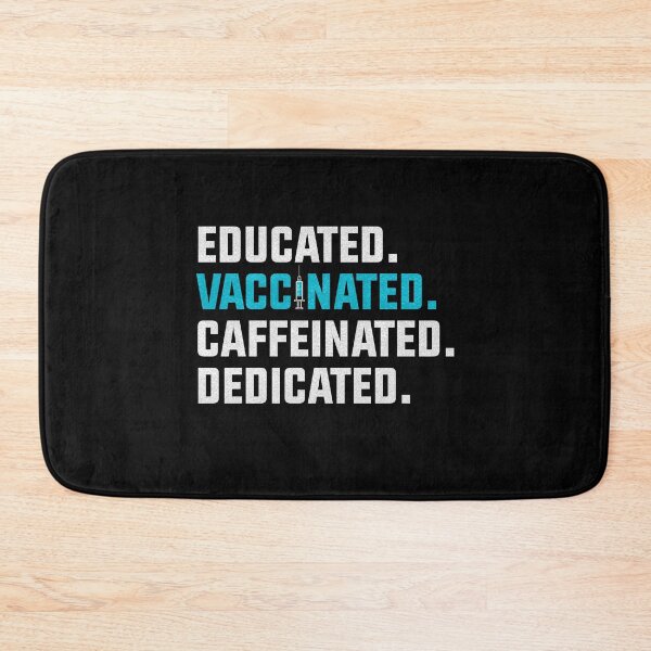 Item preview, Educated Vaccinated Caffeinated Dedicated Funny Vintage Nurse Coffee designed and sold by ZETTIF ⭐⭐⭐⭐⭐.
