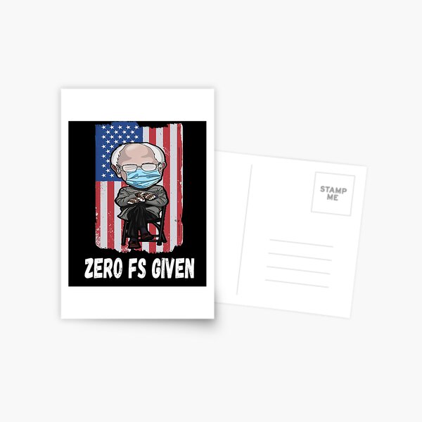 Funny Bernie Sanders Inauguration Mittens Meme, Vintage Zero Fs Given Postcard