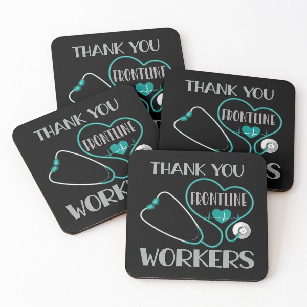 Item preview, Thank You Frontline Workers (Hospital Green on Black) designed and sold by PawsitiveMum.