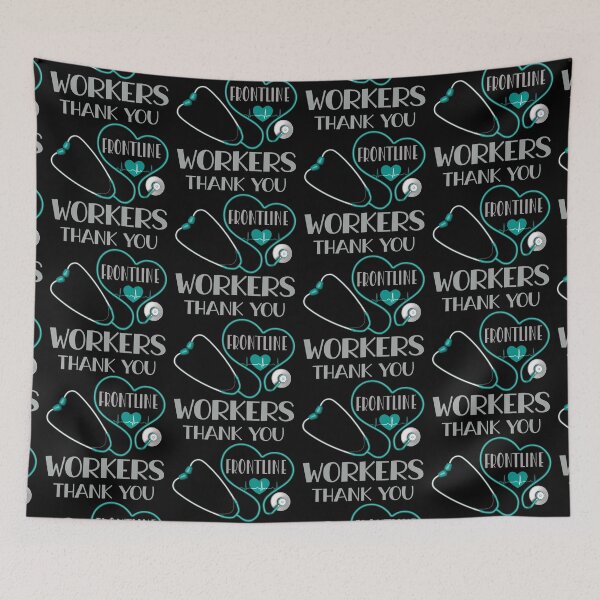 Item preview, Thank You Frontline Workers (Hospital Green on Black) designed and sold by PawsitiveMum.