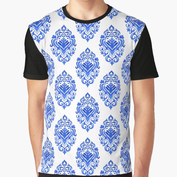 Vista previa del artículo con la obra «Patrón de azulejo de acuarela azulejo portugués azul y blanco», diseñado y vendido por Rhu Creations.