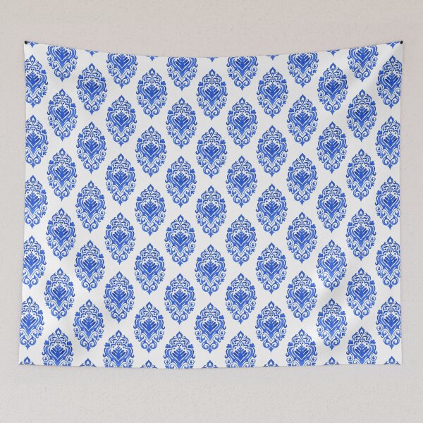 Item preview, Blue and White Portuguese Azulejo Watercolor Tile Pattern designed and sold by Rhu Creations.