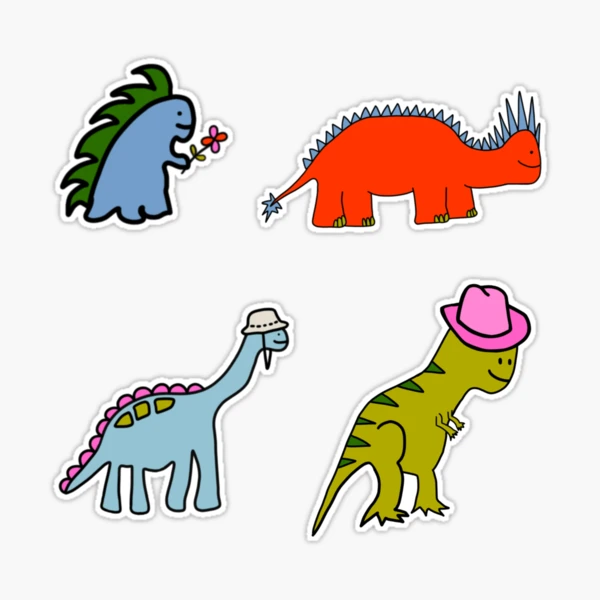 Dinosaur Illustrations Sticker for Sale by bloemsgallery