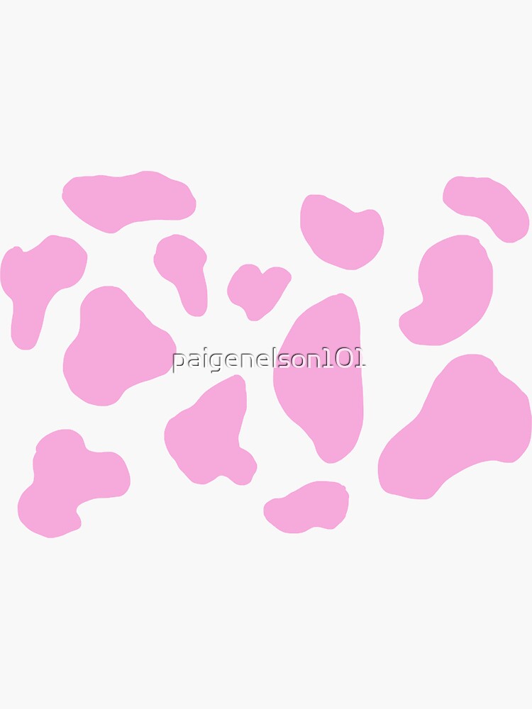 "Pink Cow Print" Sticker by paigenelson101 Redbubble