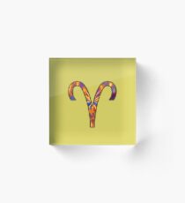 Aries Zodiac Symbol Element Acrylic Block