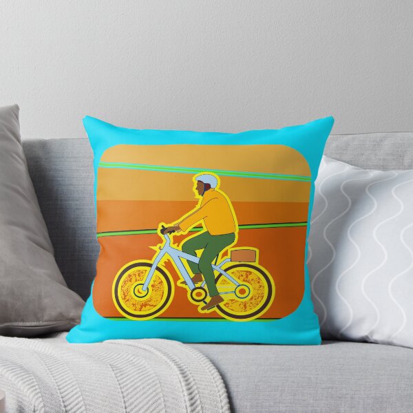 Item preview, Bicyclist On Hot Bright Orange designed and sold by artfulnotebook.