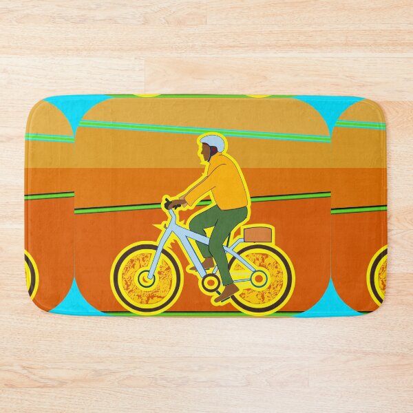 Item preview, Bicyclist On Hot Bright Orange designed and sold by artfulnotebook.
