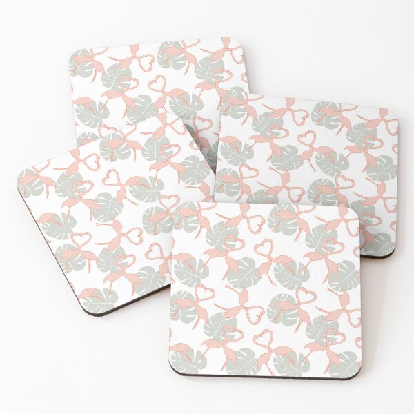 Item preview, Retro Pink Flamingo and monstera leaves on white  designed and sold by Pheonixrzg.