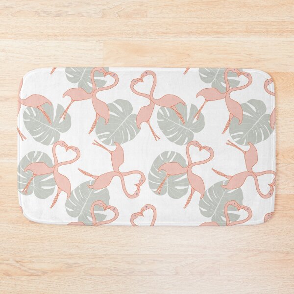 Item preview, Retro Pink Flamingo and monstera leaves on white  designed and sold by Pheonixrzg.