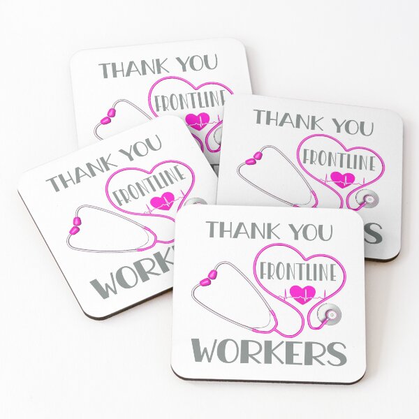 Item preview, Thank You Frontline Workers (Pink on White) designed and sold by PawsitiveMum.