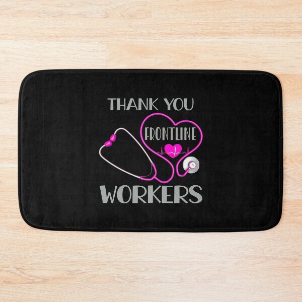 Item preview, Thank You Frontline Workers (Pink on Black) designed and sold by PawsitiveMum.
