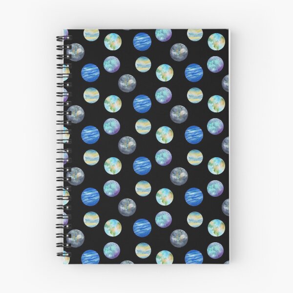 Aperçu de l'œuvre Aquarelle espace galaxie planètes bleues créée et vendue par ModkMerch.