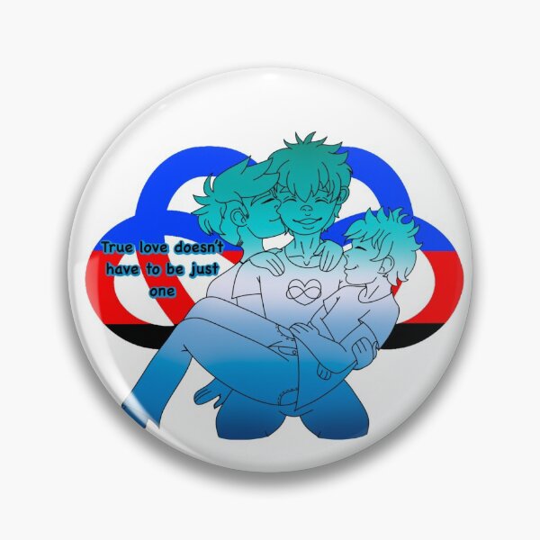 Item preview, Gay polyamorous pride couple designed and sold by Planet-froggie.