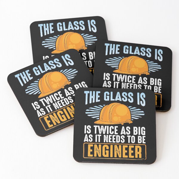 Item preview, The Glass Is Twice As Big As It Needs To Be – Engineer designed and sold by Dancing Dolphin Crafts.