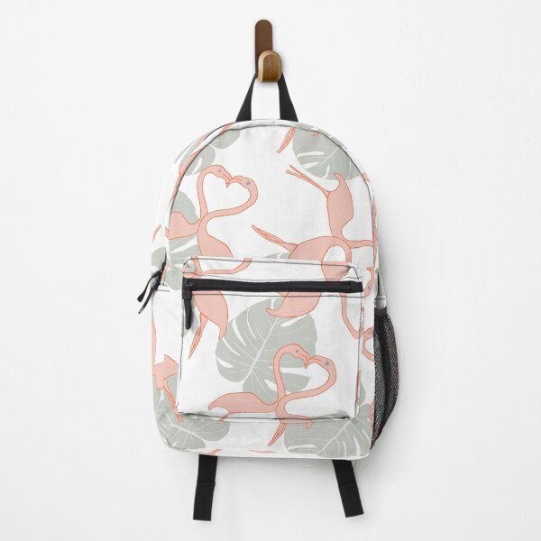 Item preview, Retro Pink Flamingo and monstera leaves on white designed and sold by Pheonixrzg.
