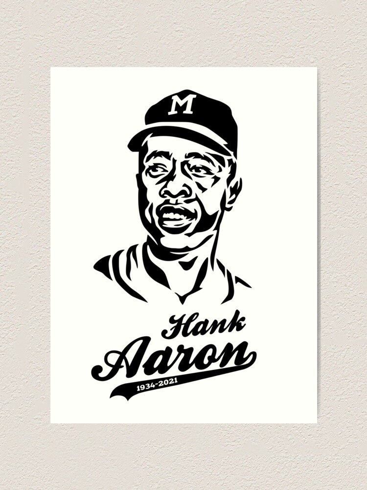 HANK AARON art print Atlanta Braves FREE shipping!