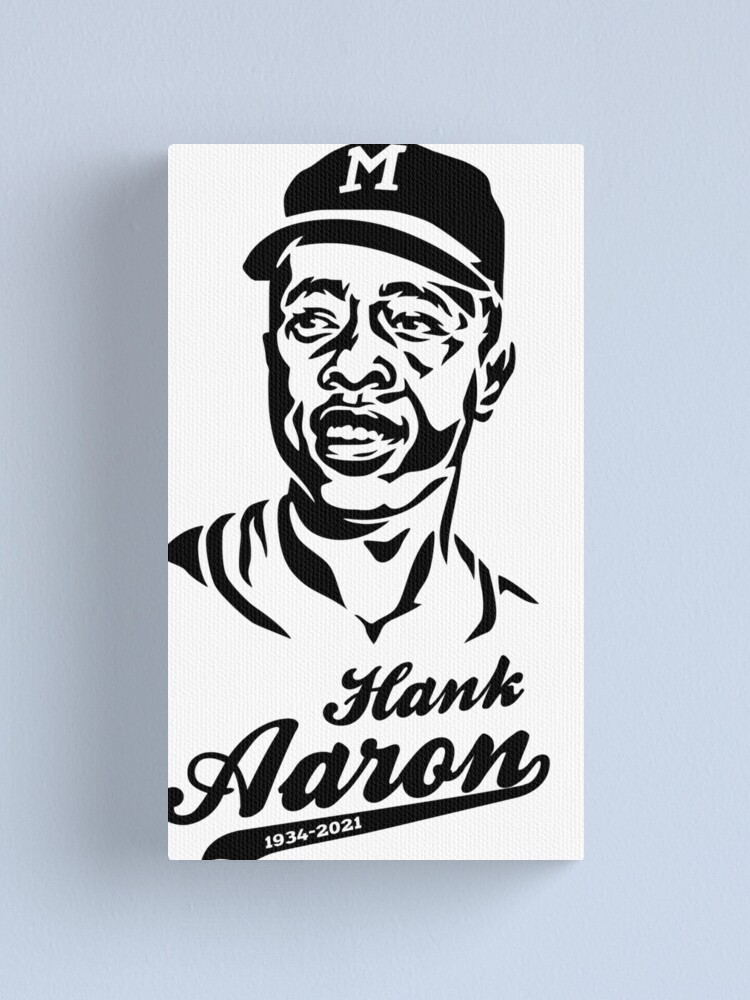 Atlanta Braves Hammering Hank Hank Aaron Text Pic 3/4 Raglan