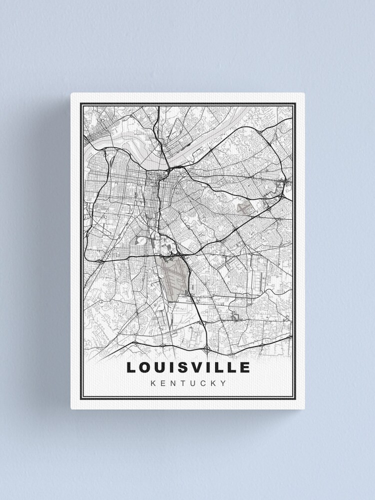 Louisville Map Line Throw Blanket by City Art Posters