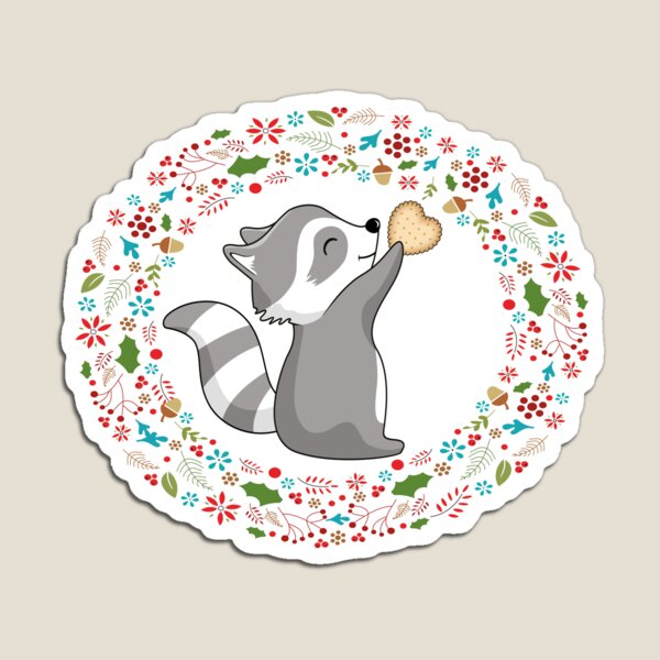 Item preview, happy raccoon catches a lovely biscuit funny designed and sold by vector-pro.