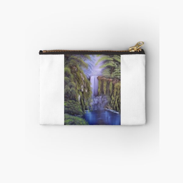 Item preview, A deep woods waterfall on a black canvas designed and sold by Troy Brown.
