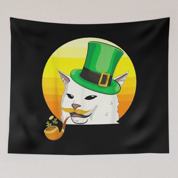 Item preview, Retro Leprechaun Smudge Cat Meme Shamrock St Patricks Day designed and sold by SeanRichar.