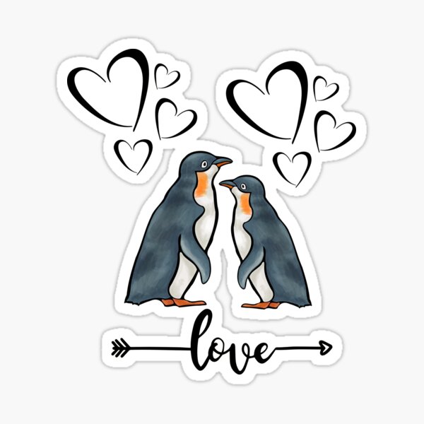 dibujo pareja pinguino