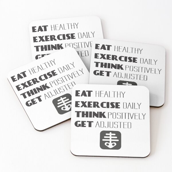 Item preview, Eat Healthy Exercise Daily Think Positively Get Adjusted designed and sold by 4AllTimes.