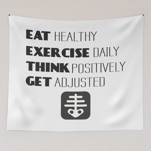 Item preview, Eat Healthy Exercise Daily Think Positively Get Adjusted designed and sold by 4AllTimes.