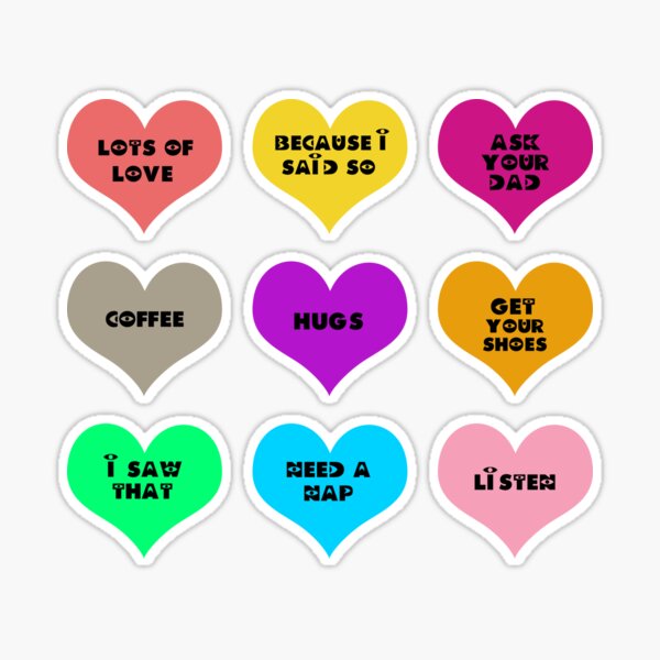 Valentines Conversation Hearts stickers – The Cuddle Cult